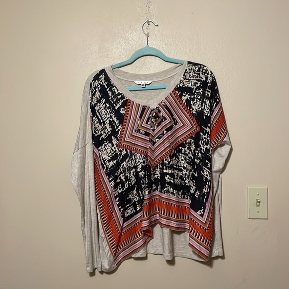 CAbi Aztec Silk Scarf Blouse Style 768 size‎ Small - Picture 3 of 8